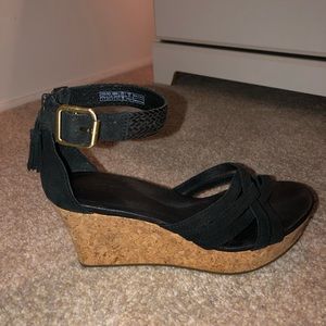 UGG Black Wedges